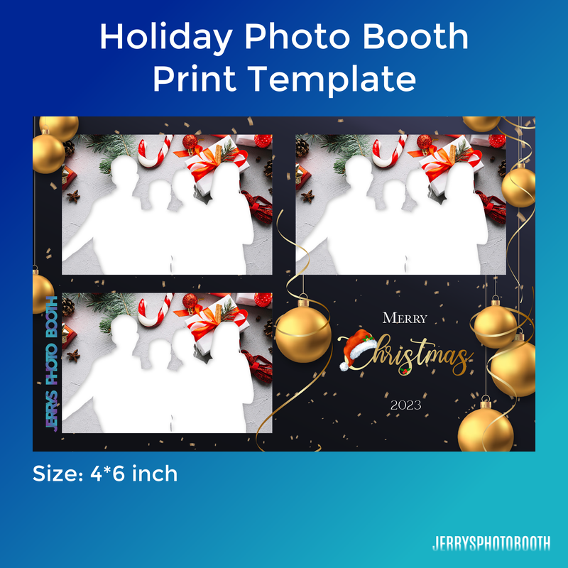 Holiday Christmas Photo Booth Print Template