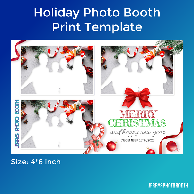 Holiday Christmas Photo Booth Print Template
